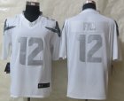 Nike Seattle Seahawks #12 Fan Platinum White Jerseys(Game)