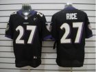 Nike Baltimore Ravens #27 Ray Rice black jerseys[Elite Art Patch]