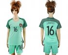 Womens Portugal #16 J.Mario Away Soccer Country Jersey