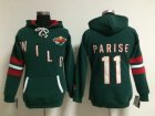 NHL Minnesota wild #11 Zach Parise Green jerseys (pullover hooded sweatshirt)