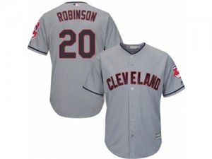 Youth Majestic Cleveland Indians #20 Eddie Robinson Authentic Grey Road Cool Base MLB Jersey