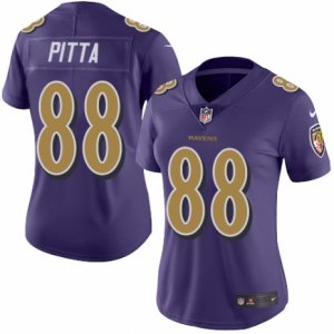 Women\'s Nike Baltimore Ravens #88 Dennis Pitta Limited Purple Rush NFL Jersey