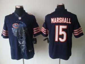 Nike NFL Chicago Bears #15 Brandon Marshall Blue Jerseys(Helmet Tri-Blend Limited)