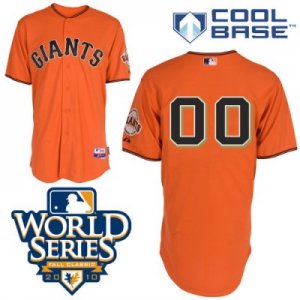 Customized San Francisco Giants Jersey Orange Cool Base 2010 World Series Baseball