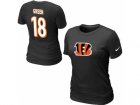 Women Nike Cincinnati Bengals #18 A.J. Green Name & Number T-Shirt Black