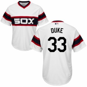 Men\'s Majestic Chicago White Sox #33 Zach Duke Authentic White 2013 Alternate Home Cool Base MLB Jersey