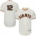 2016 Men San Francisco Giants #12 Joe Panik Majestic Cream Flexbase Authentic Collection Player Jersey