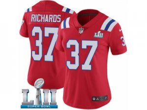 Women Nike New England Patriots #37 Jordan Richards Red Alternate Vapor Untouchable Limited Player Super Bowl LII NFL Jersey