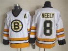 NHL Boston Bruins #8 Cam Neely all white Throwback jerseys