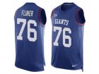Mens Nike New York Giants #76 D.J. Fluker Limited Royal Blue Player Name & Number Tank Top NFL Jersey