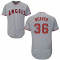 Men's Majestic Los Angeles Angels of Anaheim #36 Jered Weaver Grey Flexbase Authentic Collection MLB Jersey