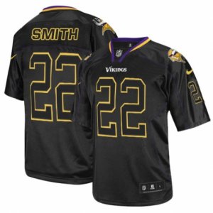 Mens Nike Minnesota Vikings #22 Harrison Smith Elite Lights Out Black NFL Jersey