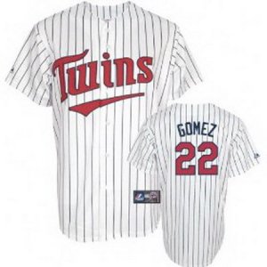 mlb minnesota twins #22 gomez white(blue strip)