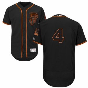 Mens Majestic San Francisco Giants #4 Mel Ott Black Flexbase Authentic Collection MLB Jersey