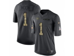 Nike Tennessee Titans #1 Warren Moon Limited Black 2016 Salute to Service NFL Jersey