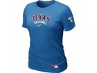 Women Texas Rangers Nike L.blue Short Sleeve Practice T-Shirt