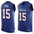 Mens Nike Buffalo Bills #15 Brandon Tate Limited Royal Blue Player Name & Number Tank Top NFL Jersey