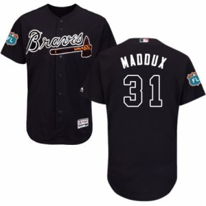 Men\'s Majestic Atlanta Braves #31 Greg Maddux Blue Flexbase Authentic Collection MLB Jersey