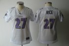 women nfl baltimore ravens #27 rice white(2010 new)