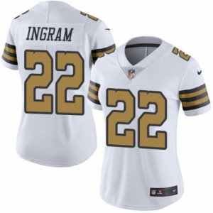 Women\'s Nike New Orleans Saints #22 Mark Ingram Limited White Rush NFL Jersey