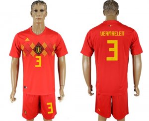 Belgium 3 VERMRELEN Home 2018 FIFA World Cup Soccer Jersey