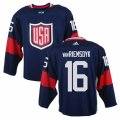 Men Adidas Team USA #16 James van Riemsdyk Navy Blue Away 2016 World Cup Ice nhl Jersey