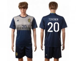 Sweden #20 Toivonen Away Soccer Country Jerse