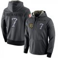 NFL Mens Nike Pittsburgh Steelers #7 Ben Roethlisberger Stitched Black Anthracite Salute to Service Player Performance Hoodie