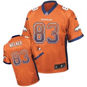 Nike Denver Broncos #83 Wes Welker Orange Jersey(Elite Drift Fashion)