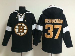 NHL Boston Bruins #37 Patrice Bergeron black jerseys[pullover hooded sweatshirt]