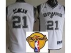 Youth San Antonio Spurs #21 Tim Duncan white(Revolution 30 Swingman 2013 Finals Patch)