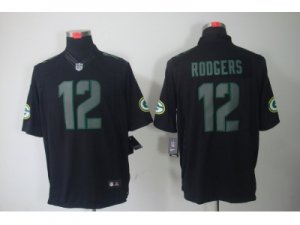 Nike NFL Green Bay Packers #12 Aaron Rodgers Black Jerseys(Impact Limited)