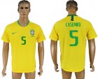 Brazil 5 CASEMIRO Home 2018 FIFA World Cup Thailand Soccer Jersey