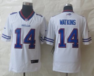 Nike Buffalo Bills #14 Watkins White Jerseys(Limited)