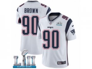 Men Nike New England Patriots #90 Malcom Brown White Vapor Untouchable Limited Player Super Bowl LII NFL Jersey