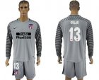 2017-18 Atletico Madrid 13 OBLAK Gray Long Sleeve Goalkeeper Soccer Jersey