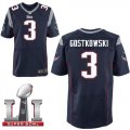 Nike Patriots #3 Stephen Gostkowski blue 2017 Super Bowl LI Elite Jersey