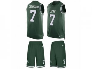 Mens Nike New York Jets #7 Chandler Catanzaro Limited Green Tank Top Suit NFL Jersey