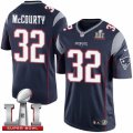 Mens Nike New England Patriots #32 Devin McCourty Limited Navy Blue Team Color Super Bowl LI 51 NFL Jersey