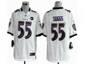 Nike Baltimore Ravens #55 Terrell Suggs white jerseys[game Art Patch]