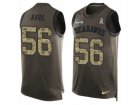 Mens Nike Seattle Seahawks #56 Cliff Avril Limited Green Salute to Service Tank Top NFL Jersey