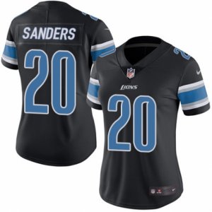 Women\'s Nike Detroit Lions #20 Barry Sanders Limited Black Rush NFL Jersey