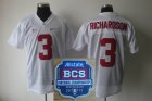 NCAA 2012 BCS National Championship PATCH COLLEGE Alabama Crimson Tide ##3 richardson white Jersey