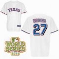 2011 world series mlb Texas Rangers #27 Vladimir Guerrero White