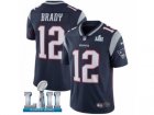 Men Nike New England Patriots #12 Tom Brady Navy Blue Team Color Vapor Untouchable Limited Player Super Bowl LII NFL Jersey