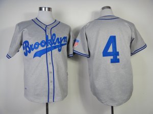 mlb Brooklyn Dodgers #4 Babe Herman Grey M&N