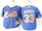 Mets #33 Matt Harvey Blue Toddler New Cool Base Jersey