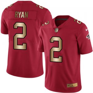 Nike Atlanta Falcons #2 Matt Ryan Red Gold Color Rush Limited Jersey