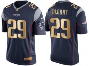 Nike New England Patriots #29 LeGarrette Blount 2016 Christmas Navy Blue Mens NFL Game Golden Edition Jersey