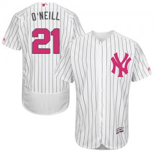 Men\'s Majestic New York Yankees #21 Paul O\'Neill Authentic White 2016 Mother\'s Day Fashion Flex Base MLB Jersey